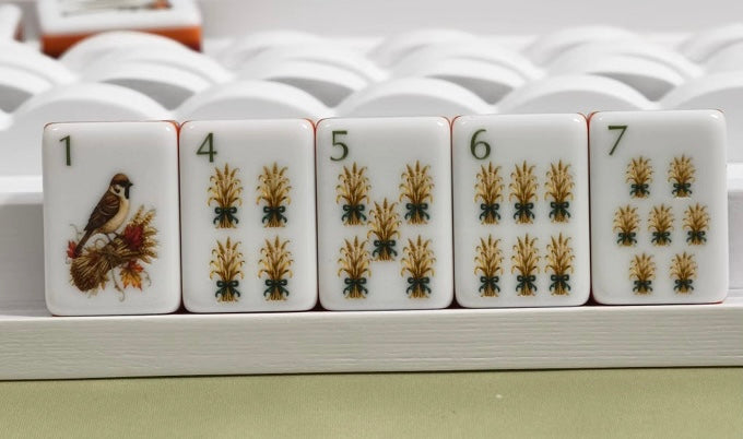 Harvest Collection bird and Bam mahjong tiles