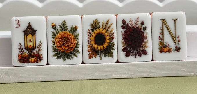 Harvest Collection lantern flowers and North wind mahjong tiles