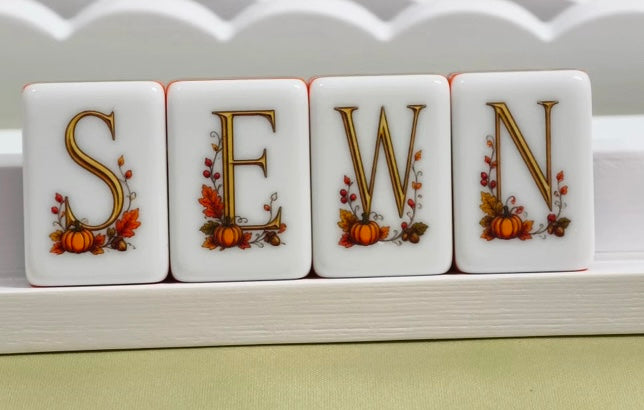 Harvest Collection NEWS wind mahjong tiles with fall details